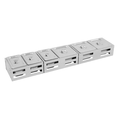 Zdjęcie produktu dla 6x pojemniki na przyprawy srebrne ze stali nierdzewnej z pokrywką