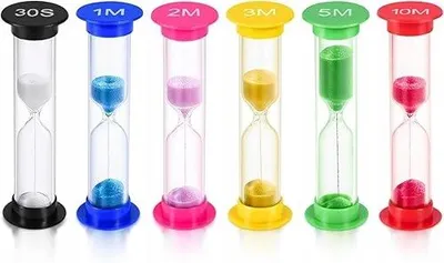 Produktbild von 6-teiliges buntes Sanduhr Set für Kinder, Lern-Timer