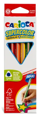 Produktbild von Carioca I Supercolor Maxi Dreieckige Bleistifte I Packung mit 6 Stück