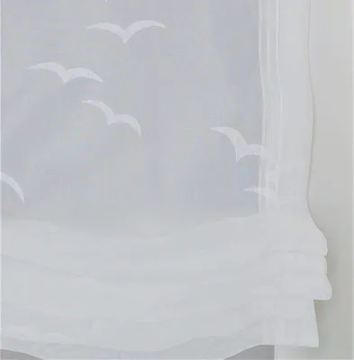 Image de Rideau transparent à œillets - Couleur : blanc goéland - Dimensions : 60 x 130 cm