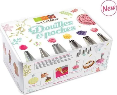 Obrázek produktu pro Cukrářská krabička – 6 nerezových zdobících trubiček a zdobící sáček