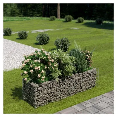Produktbild von Gabion Hochbeet aus verzinktem Stahl, 180 x 50 x 50 cm