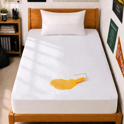Immagine prodotto di Coprimaterasso Utopia Bedding, 99 x 203 x 38 cm, impermeabile, Oeko-TEX, traspirante, protezione per materasso, elastico su tutti i lati, colore bianco