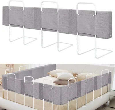 Produktbild von TolleTour Bettgitter Rausfallschutz Bett Bettschutzgitter für Kinder 5-Loch Höhenverstellbar Kinderbettgitter Sicherheitsschutz für Kleinkinder Babys und Kinder 60cm grau