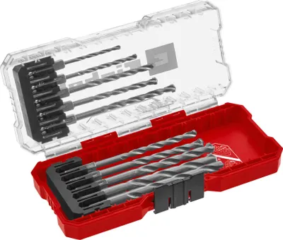 Immagine prodotto di Einhell 108743 Tool steel Masonry twist drill bit set 10-piece 3 mm, 4 mm, 5 mm, 6 mm, 7 mm, 8 mm, 9 mm, 10 mm 1 Set