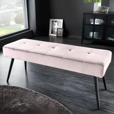 Produktbild von Moderne Sitzbank BELLE 100cm rosa Samt