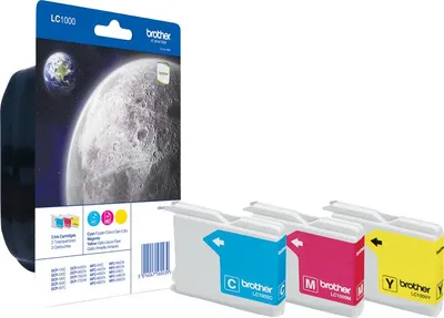 Zdjęcie produktu dla Brother LC1000RBWBP, Cyjan, Purpurowy, Żółty, Tusz na bazie pigmentu, 3 szt., 400 stron(y), Multipak