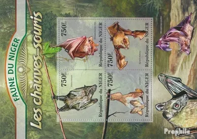 Produktbild von Briefmarken Niger 2013 Mi 2101-2104 Kleinbogen (kompl. Ausg.) postfrisch Fledermäuse (Eidolon helvum Nycteris thebaica)