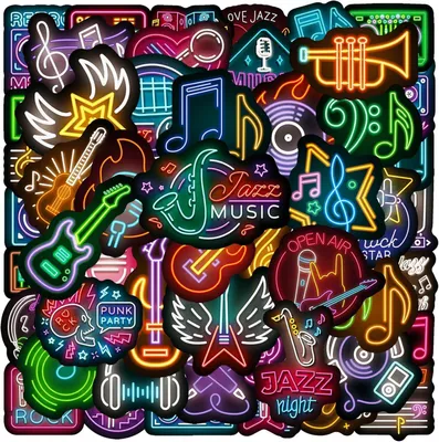 Produktbild von Neon Sticker Set, 102 Stück, wasserfest, für Scrapbooking