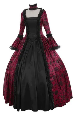 Imagen del producto de Vestido gótico para mujer con estampado de flores retro