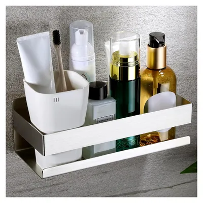 Produktbild von Duschregal für das Badezimmer ohne Bohren in Silber aus Edelstahl