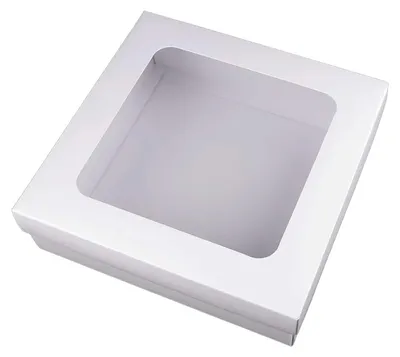 Produktbild von 5 Geschenkschachteln verschiedene Varianten m. Sichtfenster Geschenkbox Farbwahl, Größe:25 x 25 x 7 cm, Farbe:weiß