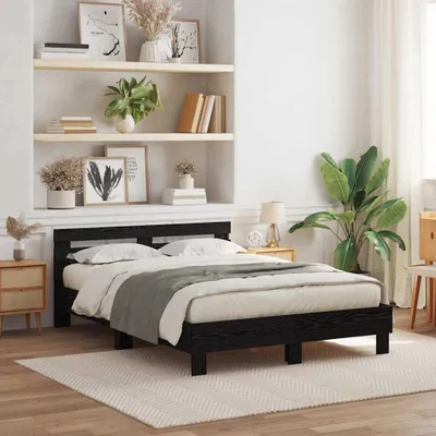 Immagine prodotto di vidaXL Struttura del letto in rovere nero 160 x 200 cm Materiale a base di legno