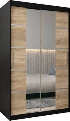 Produktbild von Kleiderschrank, Schiebetürenschrank Schlafzimmer, Schrank mit Spiegel VERONA 4 120 cm