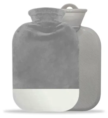 Immagine prodotto di Borsa dell'acqua calda da 2000 ml con rivestimento, grigia, rivestimento lavabile