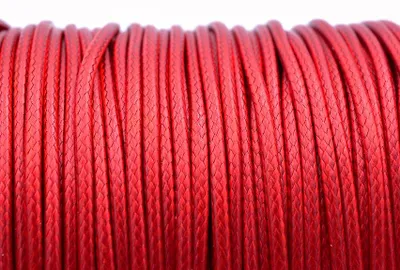 Produktbild von Vintageparts Polyesterkordel gewachst rot 2 mm Durchmesser 10 Meter