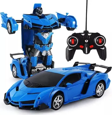 Obrázek produktu pro Dálkově Ovládané Robotické Auto 2 V 1 S Transformací A Led Efekty Modré Barvy