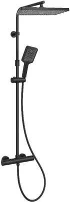 Obrázok produktu pre kielle Vega - Sprchový set s termostatom, 300 x 200 mm, 3 prúdy, matná čierna 20618004