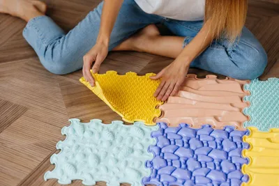 Obrázek produktu pro Senzorická hmatová podložka - sada 8 kusů