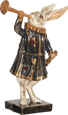 Productafbeelding van Clayre & Eef Figuur, konijn, 8x4x12 cm, zwart-wit, polyresin
