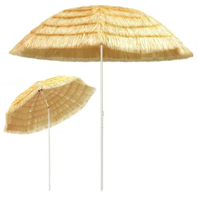 Zdjęcie produktu dla vidaXL Parasol plażowy natura 300 cm w stylu hawajskim