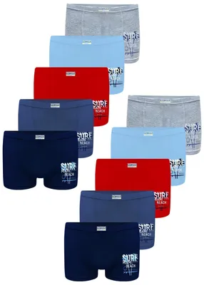 Produktbild von 10 Jungen Boxershorts Unterhosen aus Baumwolle 92-170 - Surf