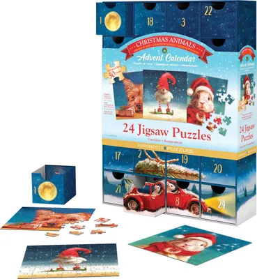 Zdjęcie produktu dla EUROGRAPHICS Puzzle kalendarz adwentowy: świąteczne zwierzęta 24x50 elementów