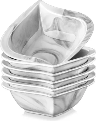 Produktbild von MALACASA Schalen Set in Marmor, Serie Elvira, 6 Tlg. Set Porzellan Schüssel Müslischüssel Reisschüssel Salatschüsseln Dessertschalen für 6 Personen