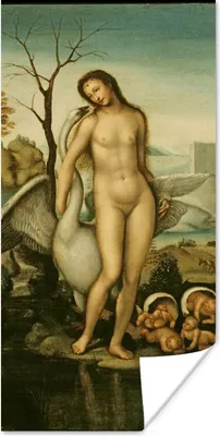 Produktbild von MuchoWow® Poster Leda und der Schwan - Leonardo da Vinci 60x120 cm - Wandschmuck