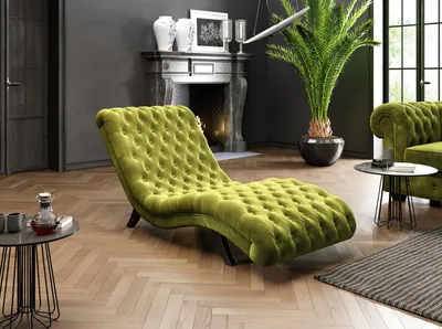 Immagine prodotto di Divano Chesterfield Divano Lounger Legno Metallo Chaise Longue Relax Lounger Nuovo