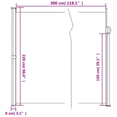 Image de vidaXL Marquise latérale extensible vert foncé 220x300 cm