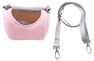 Image de Sac de transport respirant pour petits animaux domestiques, hamsters, sac de voyage, reptiles, pour l'extérieur, rose