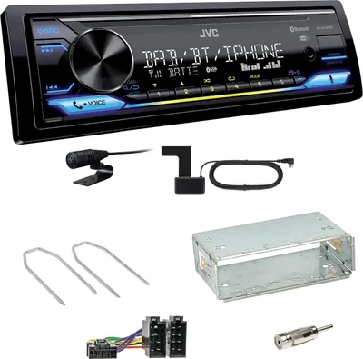 Produktbild von JVC KD-X472DBT Digitalradio USB FLAC Einbauset für Dacia Logan Sandero bis 2011