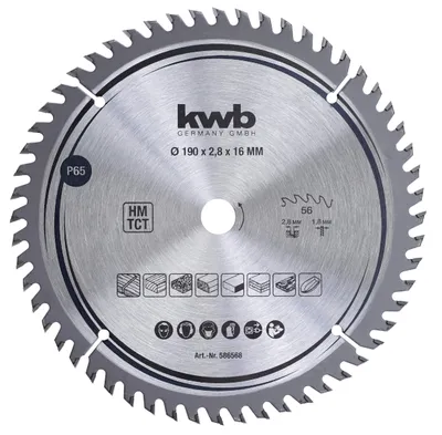 Produktbild von kwb HM-Kreissägeblatt, Ø 190 x 16 mm, Z 56