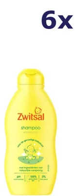 Produktbild von Zwitsal Baby Shampoo Vorteilspack 6x 200 ml Flaschen für empfindliche Babyhaut