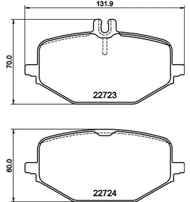 Produktbild von HELLA Bremsbeläge Satz Hinten Bremsklötze passend für MERCEDES-BENZ GLE (W167) 8DB 355 040-691