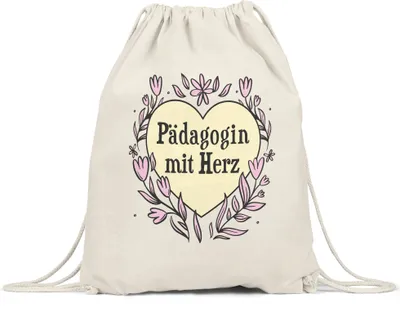 Produktbild von Pädagogin mit Herz Turnbeutel Gymsack  Geschenkidee Zum Danke Sagen Beste Pädagogin