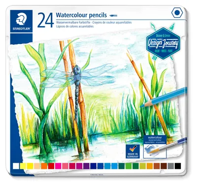 Produktbild von STAEDTLER 146 10 wasservermalbarer Farbstift Metalletui mit 24 Farben