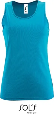 Image de SOLs 02117 | Débardeur femme Sporty - Couleur : Aqua - Taille : XS