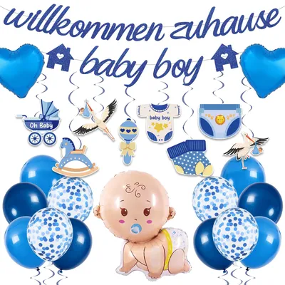 Produktbild von Babyparty Dekoration - Willkommen Zuhause Set für Jungen und Mädchen - Mehrfarbig