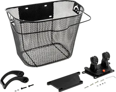 Immagine prodotto di 1.10 Cestino per bicicletta in metallo click-fix - circa 34x25x26 cm - Cestino per bicicletta da manubrio