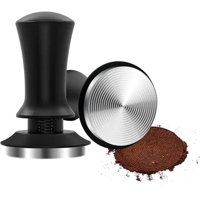 Produktbild von Kaffee Tamper 53mm,Tamperstation,Espresso Tamper mit 30lbs Anpressdruck kalibiriert,Espresso zubehör für siebträger, Schwarz
