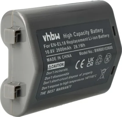 Produktbild von vhbw Akku kompatibel mit Nikon D4, Z9 Kamera (2600 mAh, 10,8 V, Li-Ion), Infochip