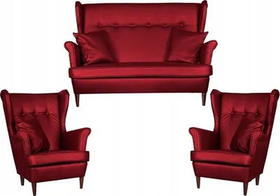 Produktbild von Family Meble Set aus Sofa + 2 Sessel Kunstleder Sofa Couch Zierpolsterung Freistehendes Lounge Sofa Bequem zum Entspannen Wohnzimmer Büro (SANTI 61)
