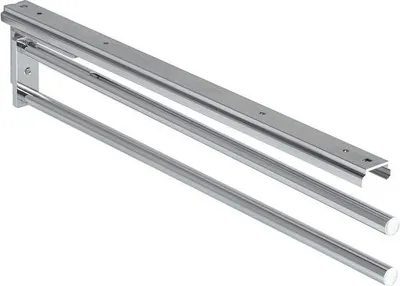 Image de Porte-serviettes en aluminium à 2 bras, 443 mm, finition chromée