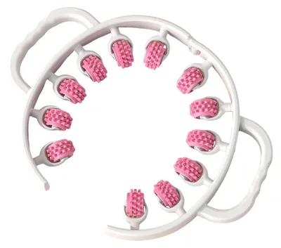Produktbild von Beinmassagerolle, Anti-Cellulite, Lymphdrainage, Tiefengewebsmassage, Oberschenkel, Arme, Rücken, Schultern, Muskelentspannung, Massagegerät mit 12 Rollen