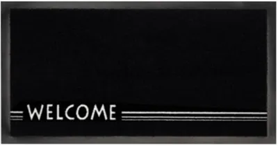 Produktbild von Türmatte Abtreter Welcome - Linie - schwarz weiss 45x75 cm