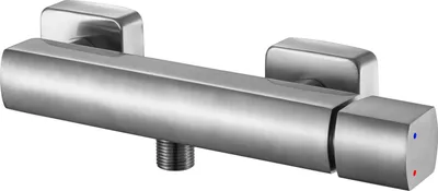 Produktbild von sanicomfort Duscharmatur BAROS – Einhebelmischer für Dusche, Aufputzmontage, brush nickel, Brausearmatur mit 1/2 Zoll Anschluss, Messing