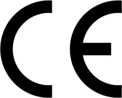 The image shows the CE mark, which is a conformity marking placed on products sold within the European Economic Area (EEA).
