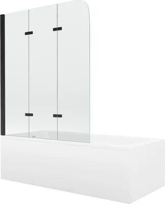 Image de Baignoire CUBIK 170x70cm avec écran 120cm Transparent NOIR